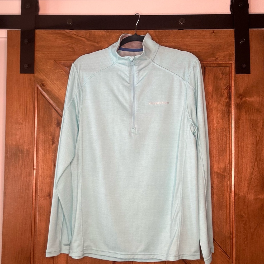 Vineyard Vines Light Turquoise Blue Performance Top Men’s Medium Quarter Zip